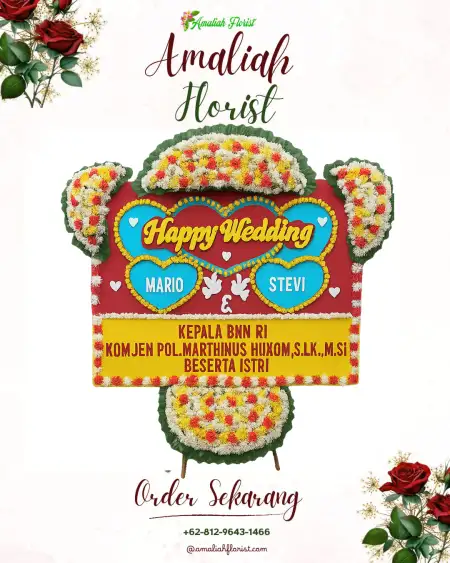 Papan Bunga Pernikahan Baamang